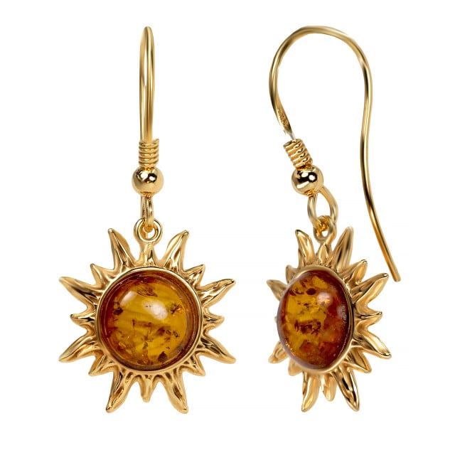 Stříbrné jantarové náušnice