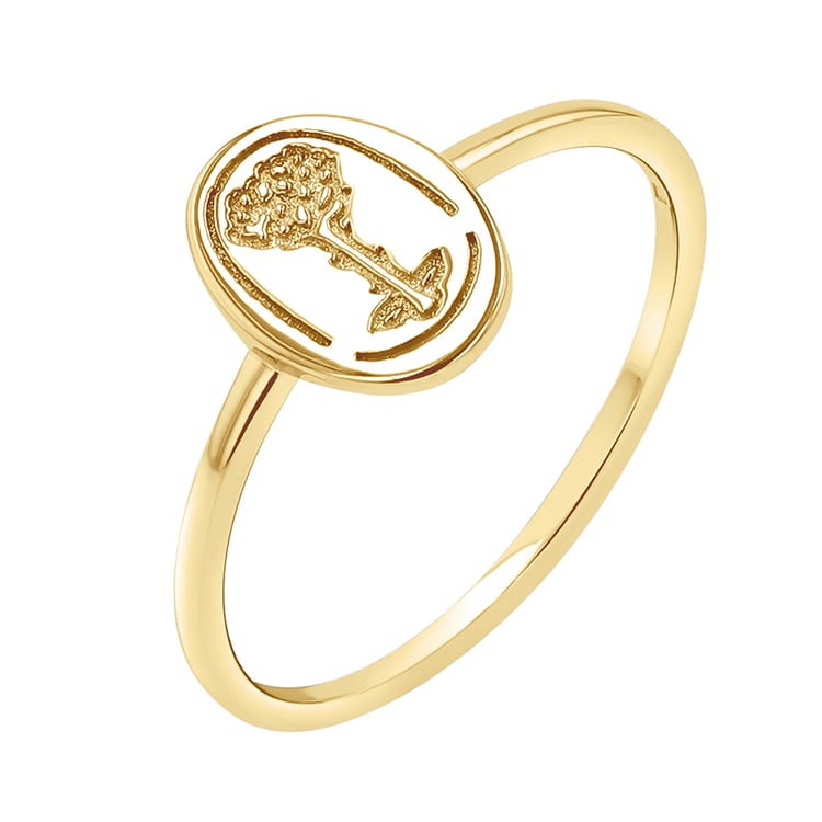 Stříbrný oválný prsten s gravírem růže Malý princ 141795