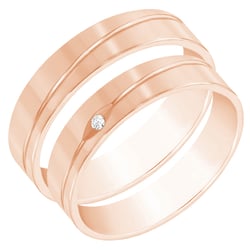 Ploché snubní prsteny ze zlata s diamantem Tesar