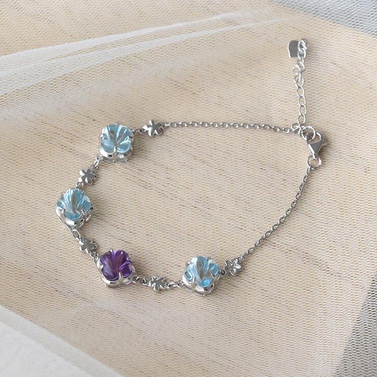 Náramek s ametystem a topazy 71316