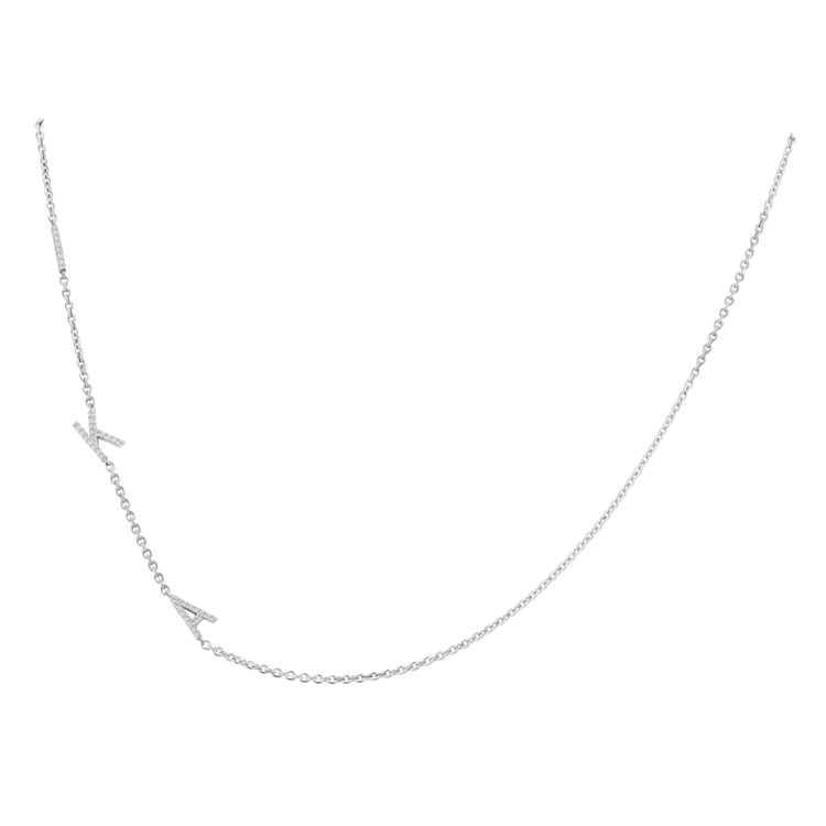 Stříbrný náhrdelník se 3 písmenky a lab-grown diamanty Lupe