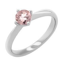 Zlatý zásnubní prsten s morganitem Mahiya