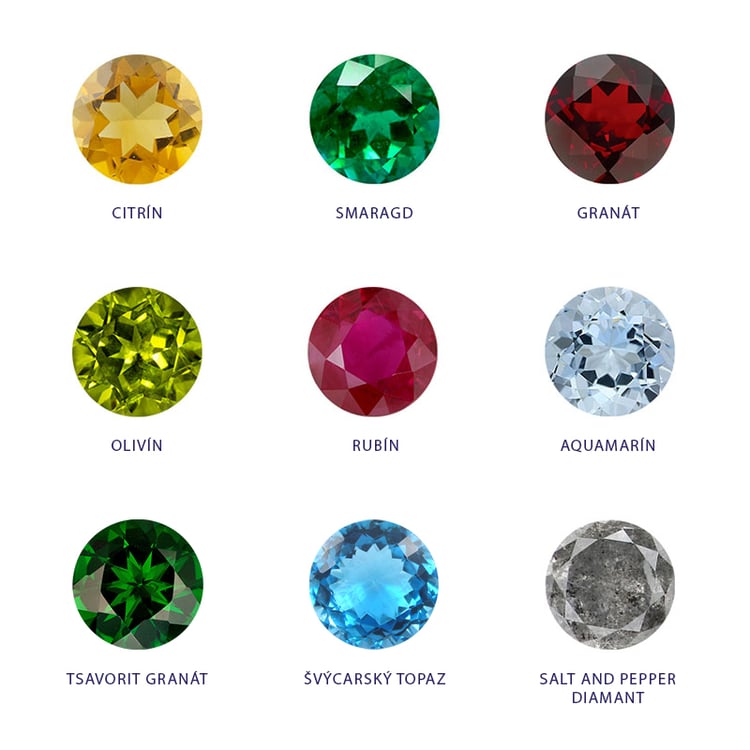 Náhrdelník se třemi drahokamy dle vašeho výběru Sharma 144018