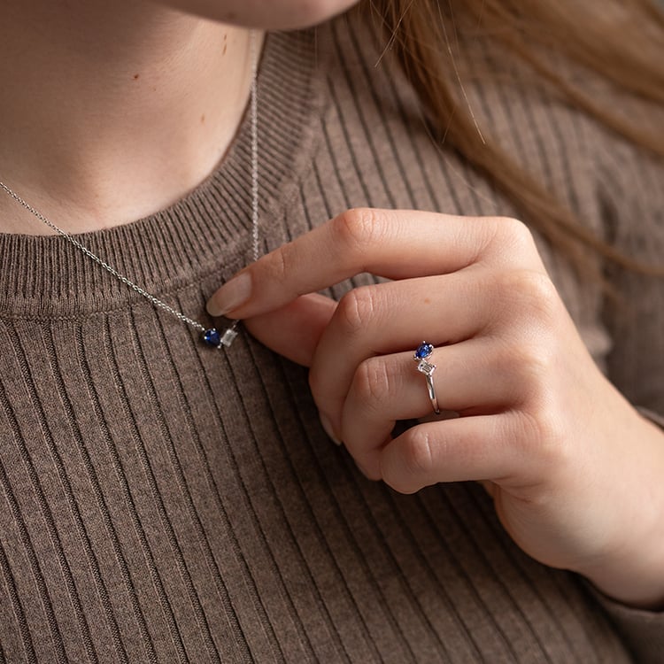 Kolekce šperků Toi et Moi s lab-grown diamantem a safírem Querida 134815