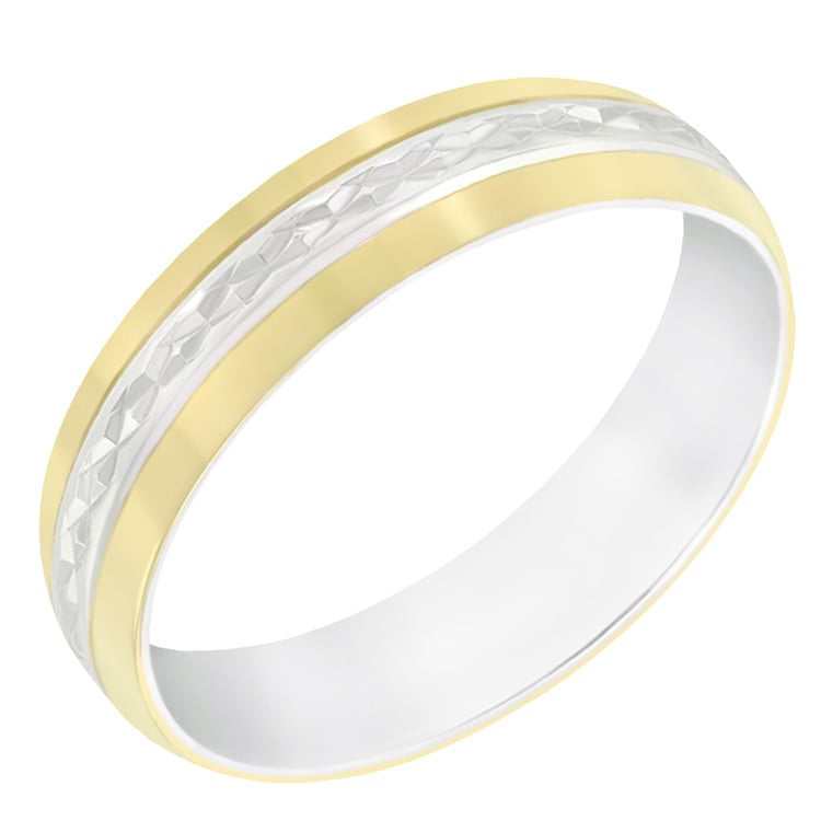 Pánský dvojbarevný snubní prsten 60624