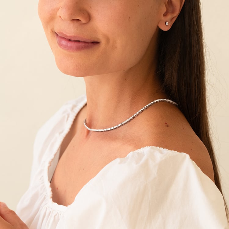 Zlatý tenisový náhrdelník s diamanty Gibson 143346