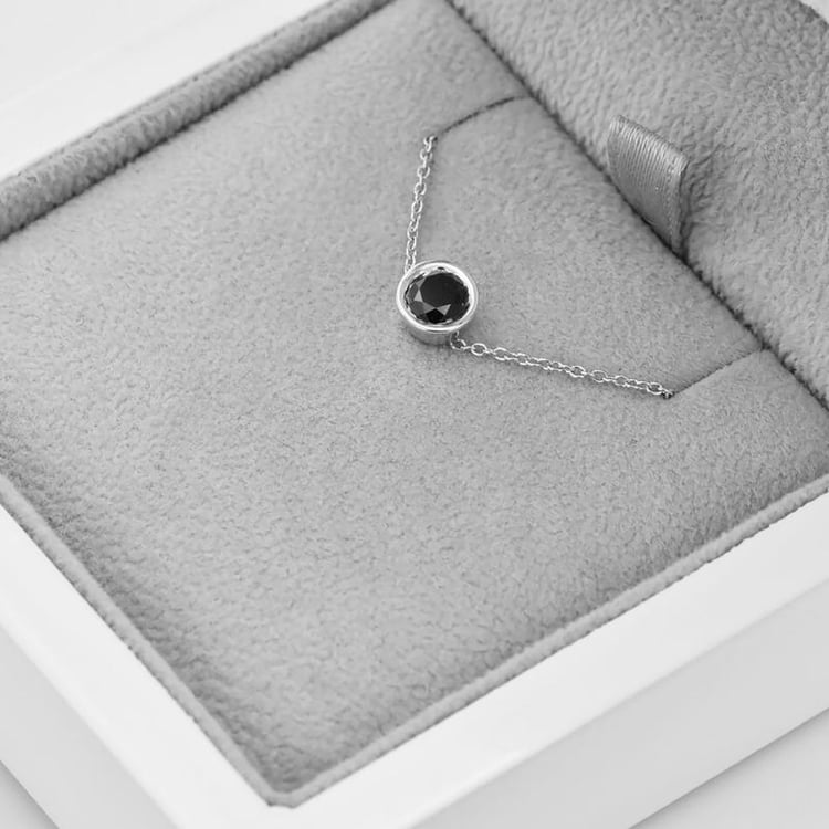 Platinový fashion náramek s černým diamantem 71531