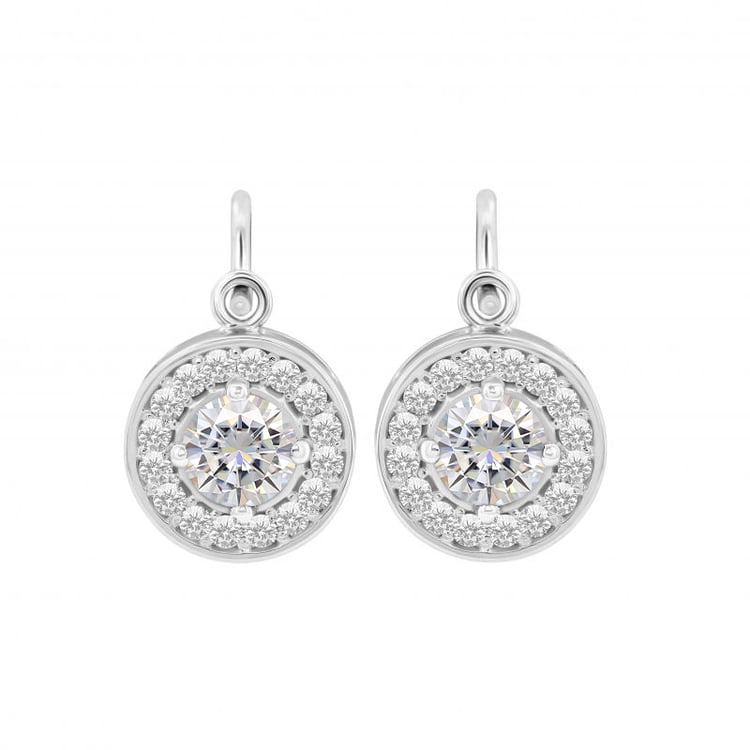 Visací náušnice s moissanity a diamanty Claira 100143
