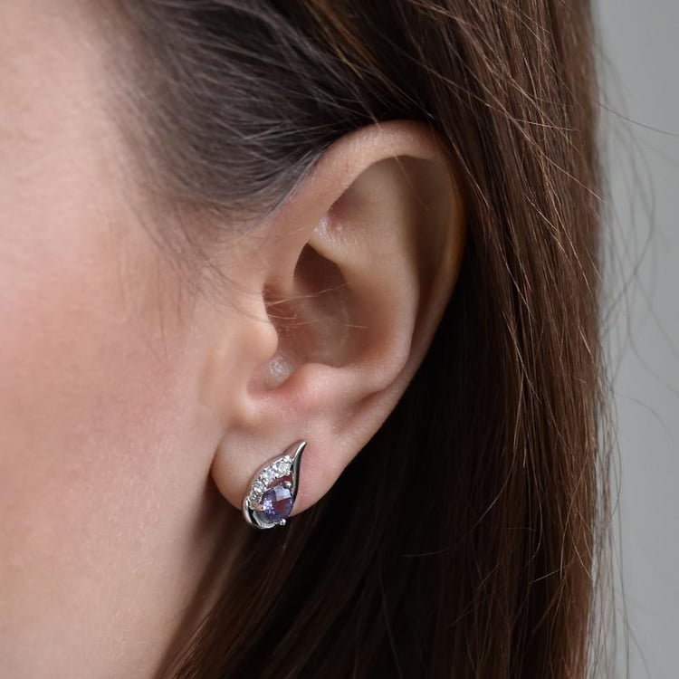 Stříbrné náušnice s alexandrity 1769