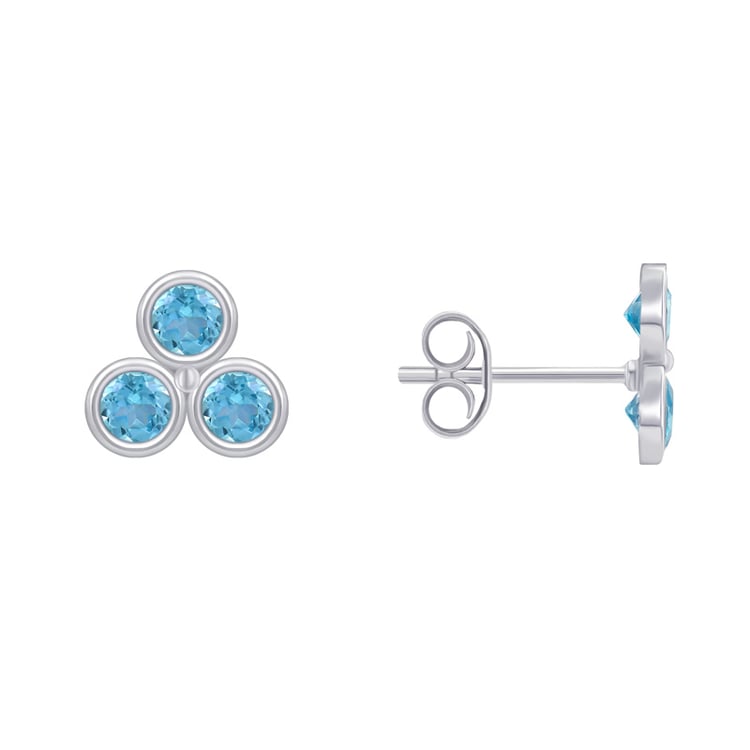 Stříbrné náušnice se švýcarskými topazy 48027