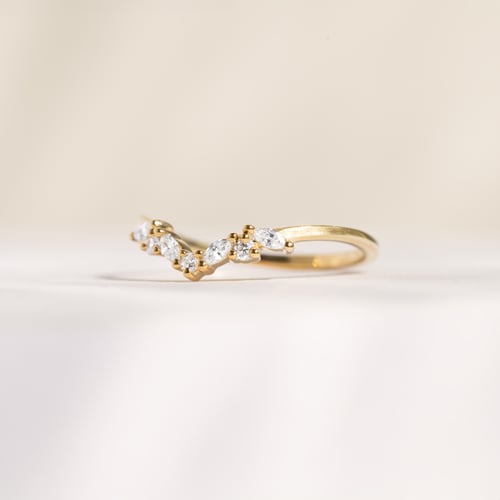 Vykrojený prsten s round a marquise diamanty Fergal