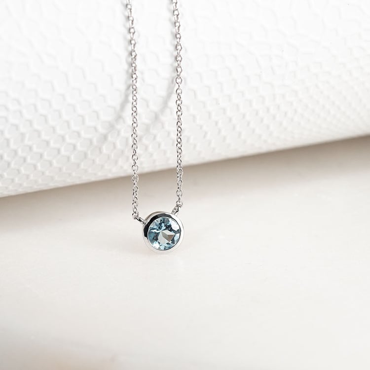 Bezel náhrdelník s akvamarínem Jonie 132077