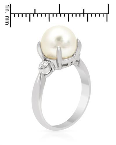 Platinový perlový prsten 3784