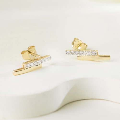 Zlaté náušnice s lab-grown diamanty Key