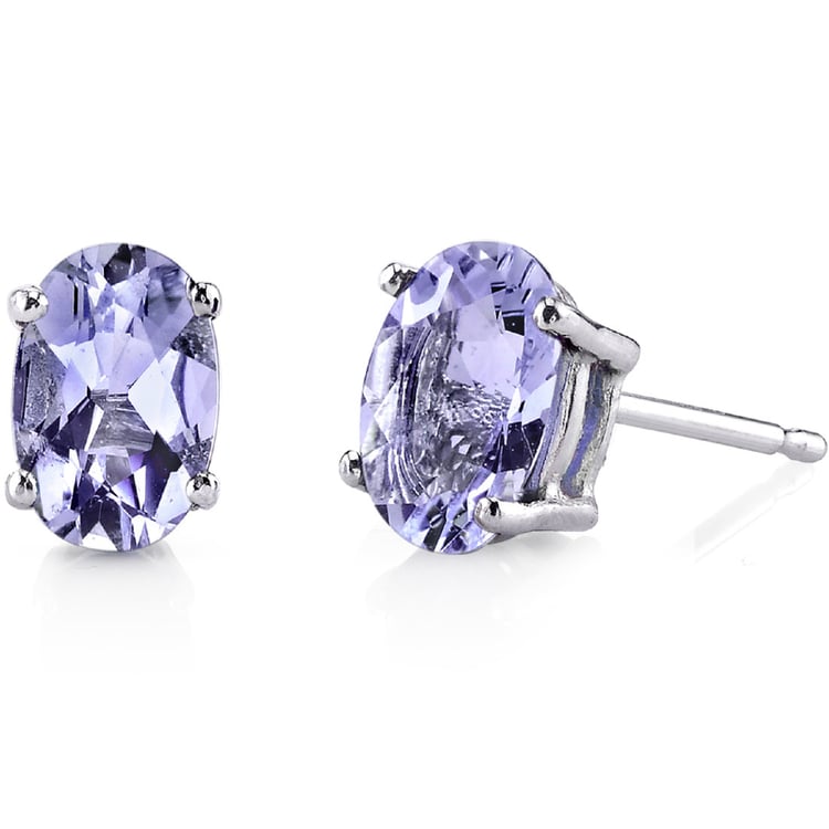 Zlaté tanzanitové náušnice