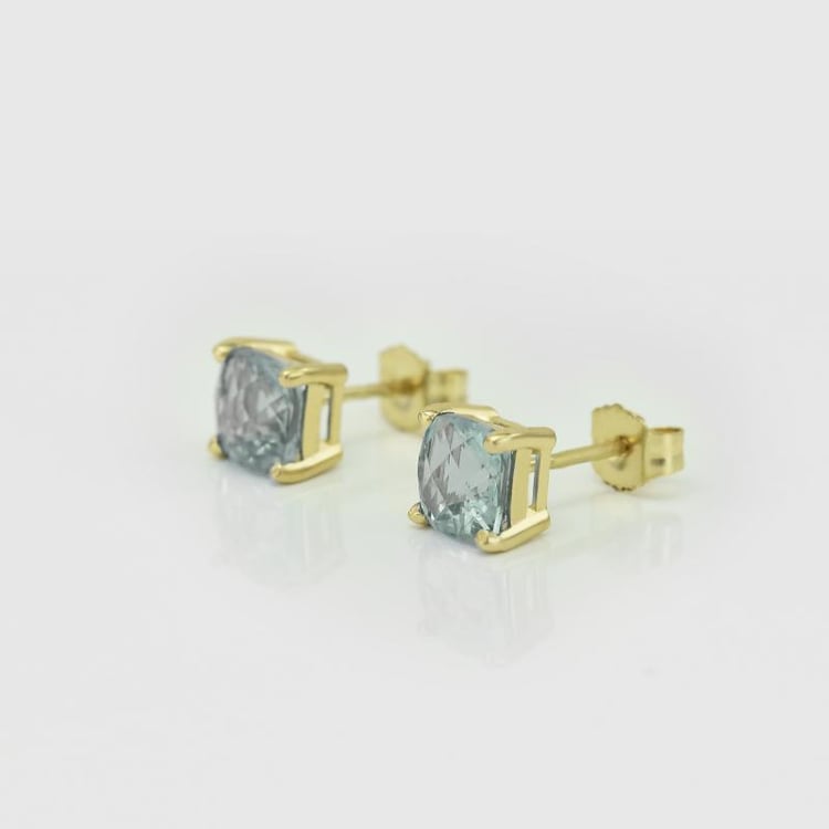 Náušnice s cushion ametysty 17222