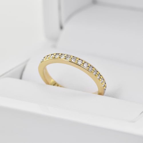 Zlatý eternity prsten s 1.25 mm lab-grown diamanty Mewya