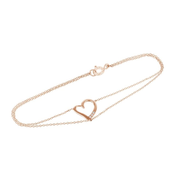 Dvojitý náramek ve tvaru srdce s diamanty Nikki