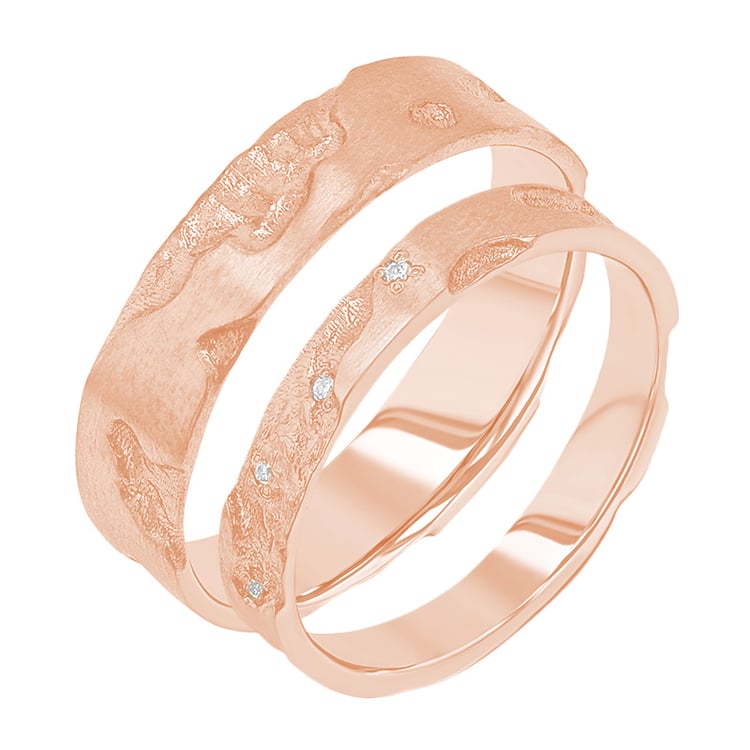 Snubní prsteny s ručně rytým povrchem Cley 157118