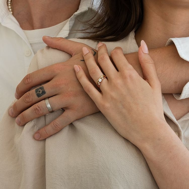 Set prstenů s možností výběru diamantu Halym 131858