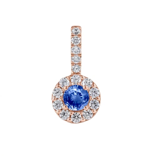 Stříbrný elegantní přívěsek s modrým safírem a lab-grown diamanty Harvey