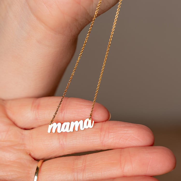 Stříbrný náhrdelník s nápisem Mama 118303