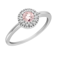 Zlatý zásnubní prsten s morganitem a diamanty Tafne