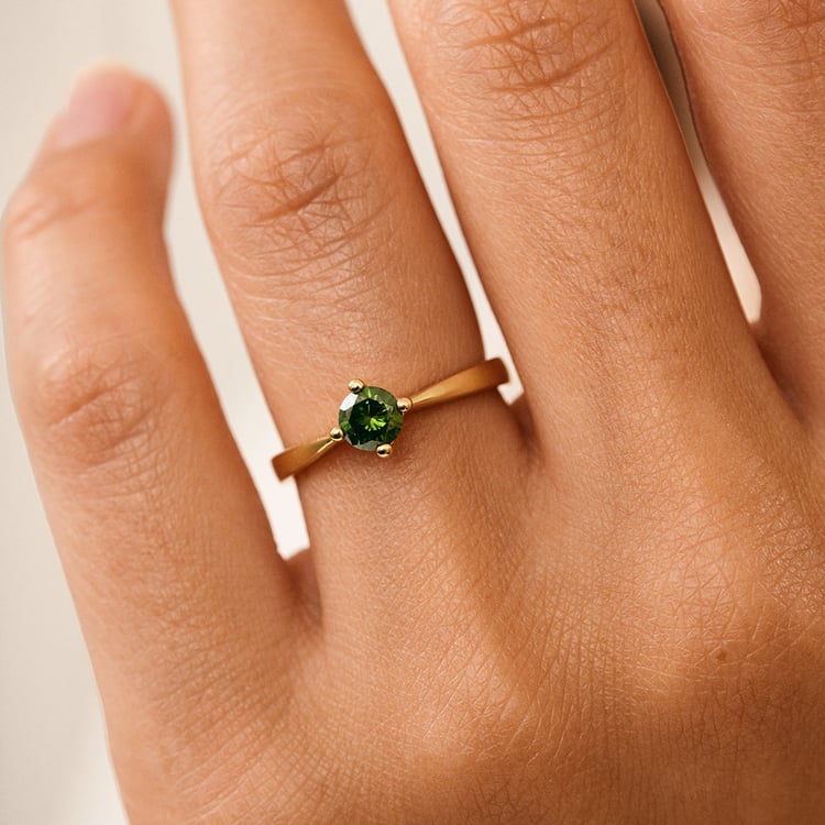 Zásnubní prsten se zeleným diamantem Mahiya 162698