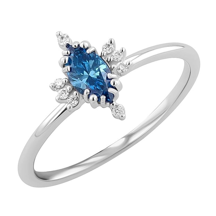 Zásnubní prsten s 0.31ct IGI certifikovaným modrým lab-grown diamantem Janne