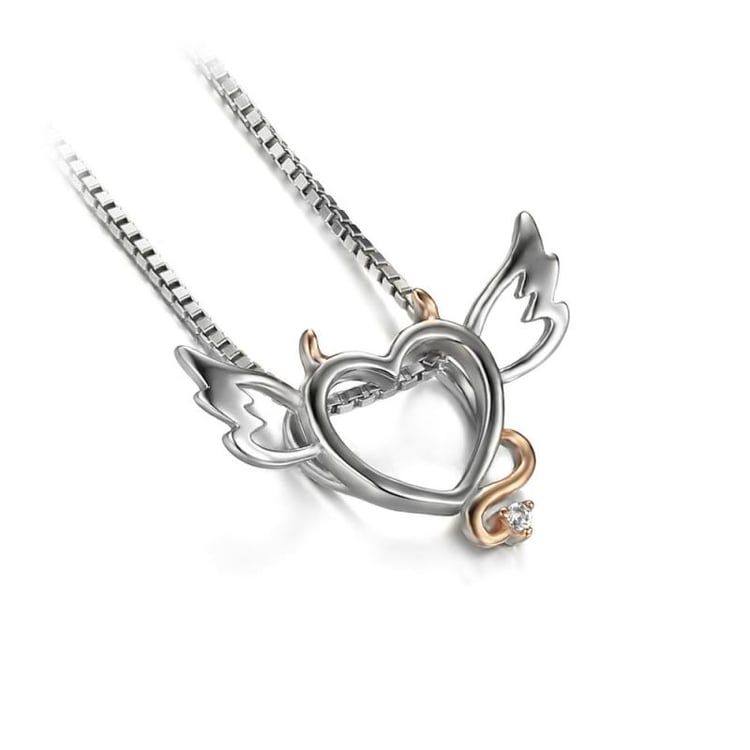 Náhrdelník srdce s křídly 20608