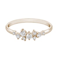 Cluster prsten ze zlata v champagne gold s moissanity Isolde