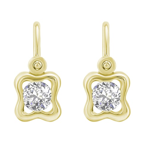 Zlaté náušnice pro děti s lab-grown diamanty Karola