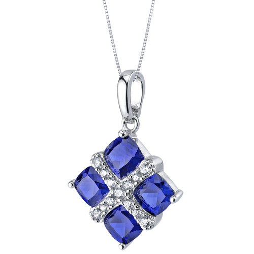 Stříbrný náhrdelník se safíry