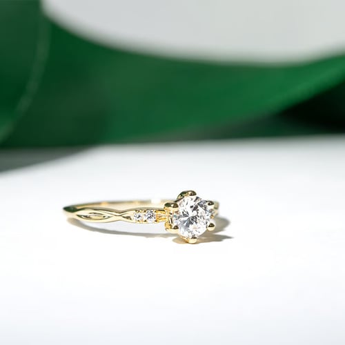 Zásnubní prsten ze zlata s 1ct IGI certifikovaným lab-grown diamantem Mileva