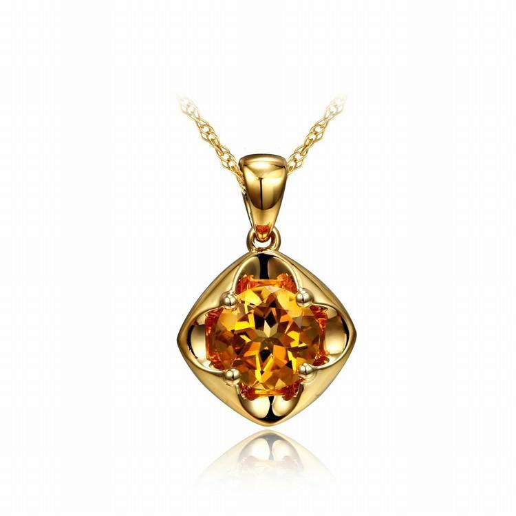 Zlatý citrínový náhrdelník Freja