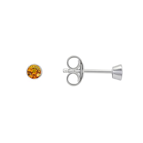 Minimalistické bezel náušnice s padparadscha safíry Tofine