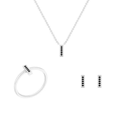 Minimalistická sada šperků s černými diamanty Myghal