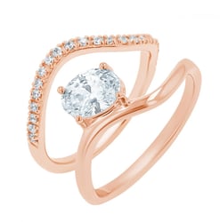 Romantický zásnubní set atypických prstýnků s lab-grown diamanty Thea