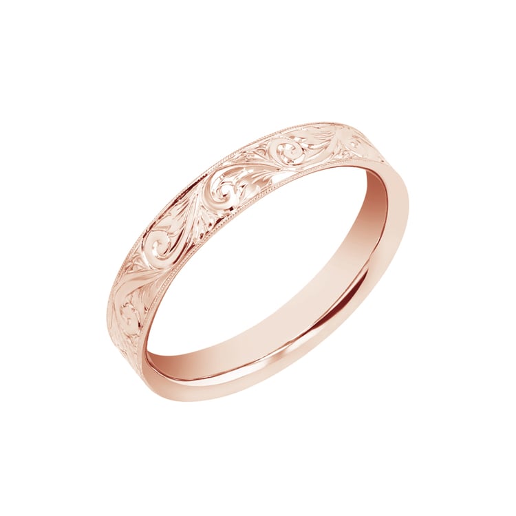 Vintage snubní prsteny s gravírem a diamantem Denton 98403