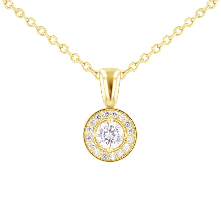 Halo přívěsek s moissanity a diamanty Merryn 101347