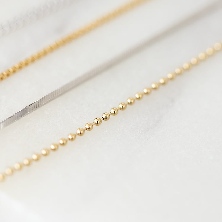 Kuličkový řetízek 45 cm z 14k zlata 136088