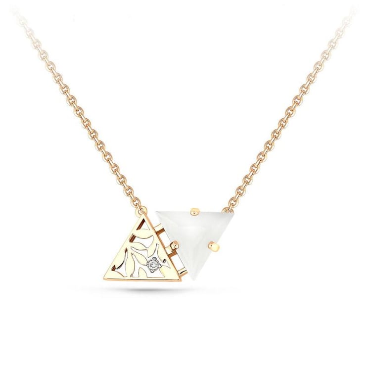 Zlatý náhrdelník s achátem a diamantem