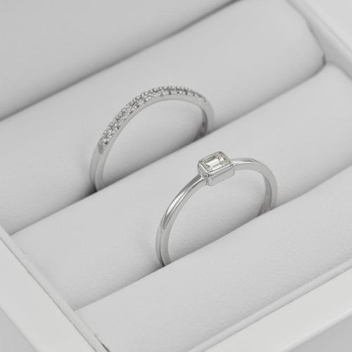 Zlatý zásnubní set s emerald diamantem Hera
