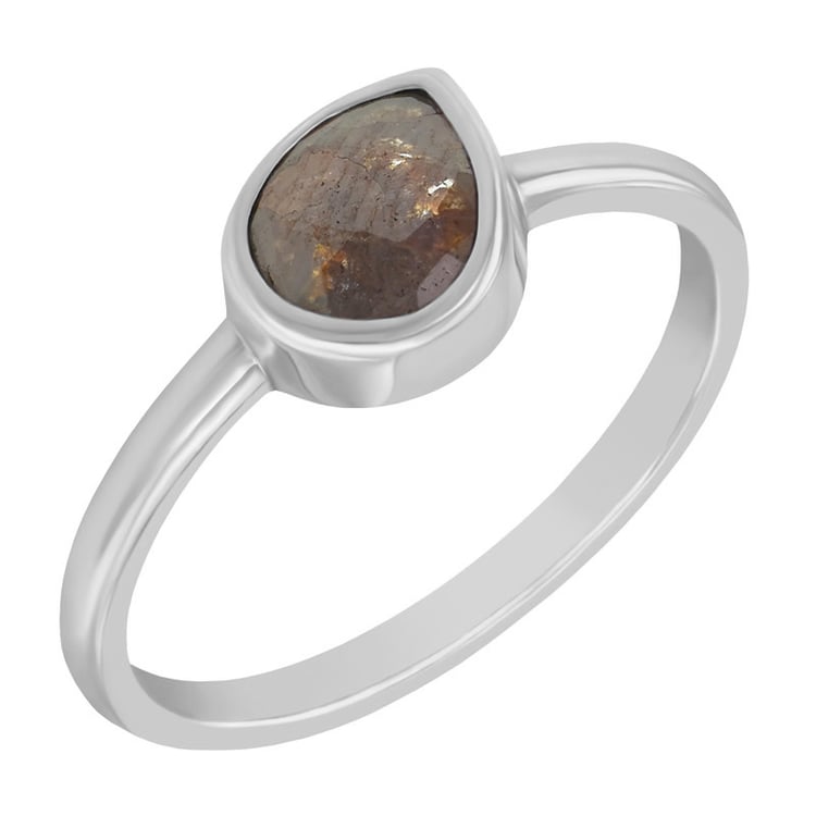 Prsten s hnědým pear salt and pepper diamantem Camilia 97450