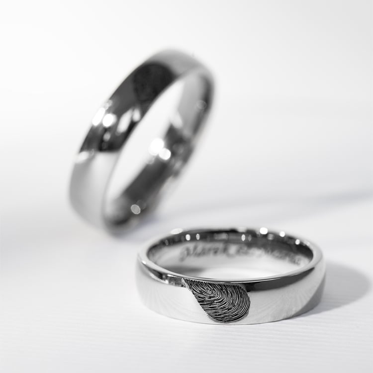 Snubní prsteny ze zlata s otisky prstů Hiale 121907