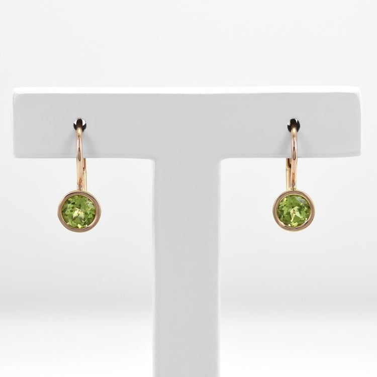 Zlaté náušnice s olivíny 47691