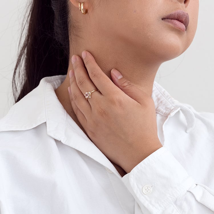 Prsten s morganitem a diamanty Ethany 127877