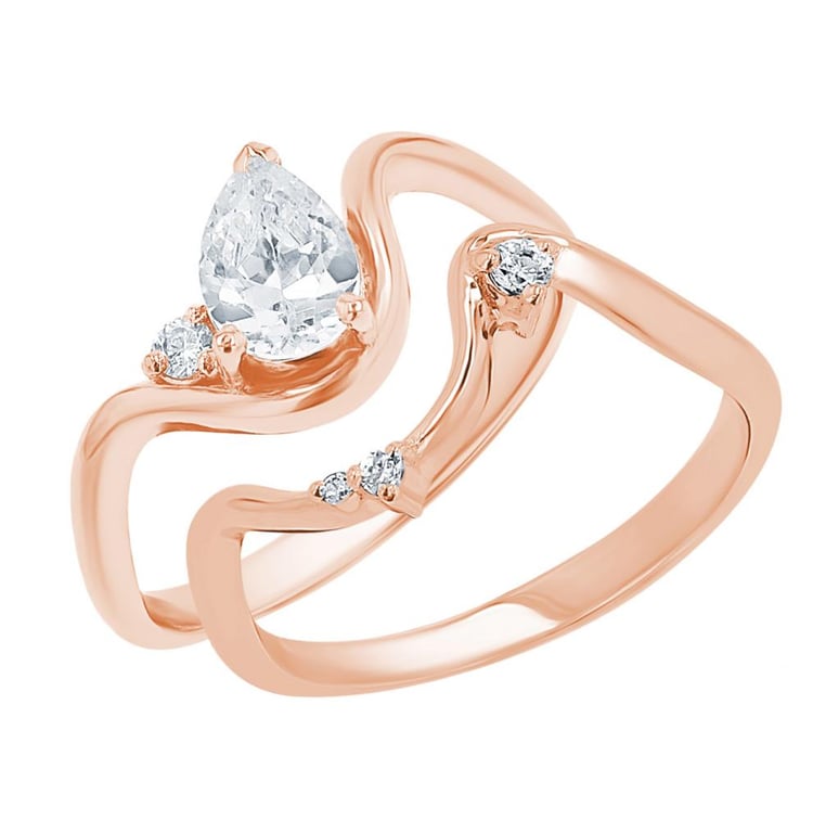 Romantický zásnubní set atypických prstýnků s lab-grown diamanty 156181