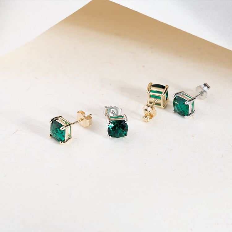 Smaragdové náušnice ze zlata Chavonah 147318