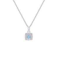 Stříbrný akvamarínový přívěsek s lab-grown diamanty Ketzia